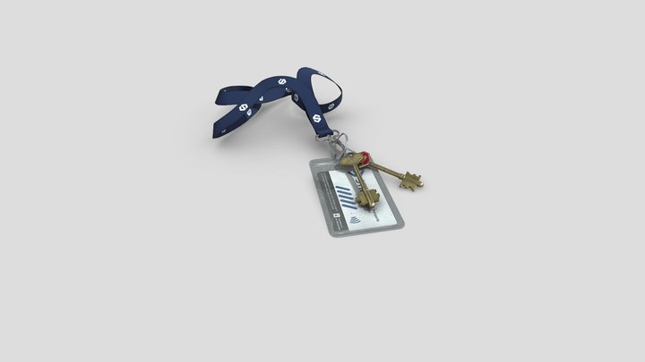 Keys and Bus Card. 3D Model