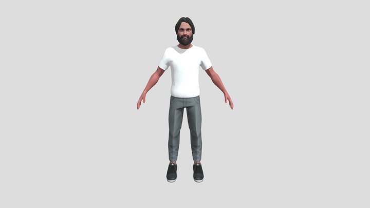 man in white 3D Model