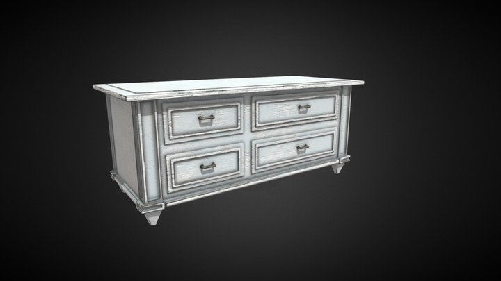 Old commode. Low poly 3D Model