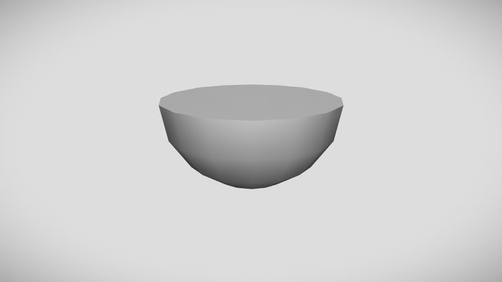 Half Sphere low poly 3D Model