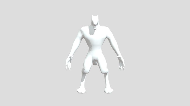 Low Poly Werewolf 3D Model