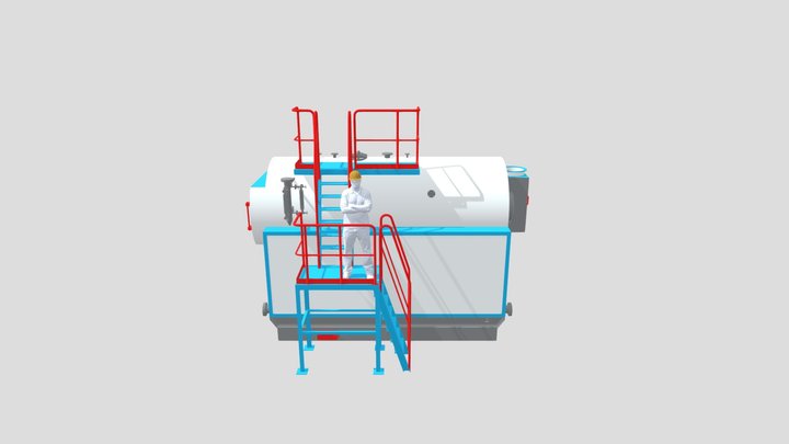 LÒ HƠI ĐỐT BỤNG HUSTECH 3D Model