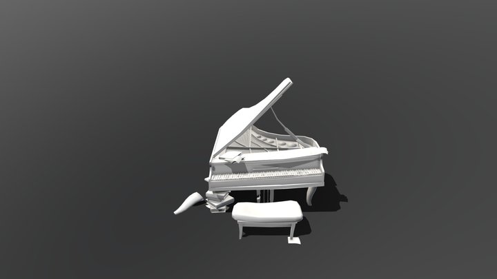 Grand Piano Draft 3D Model