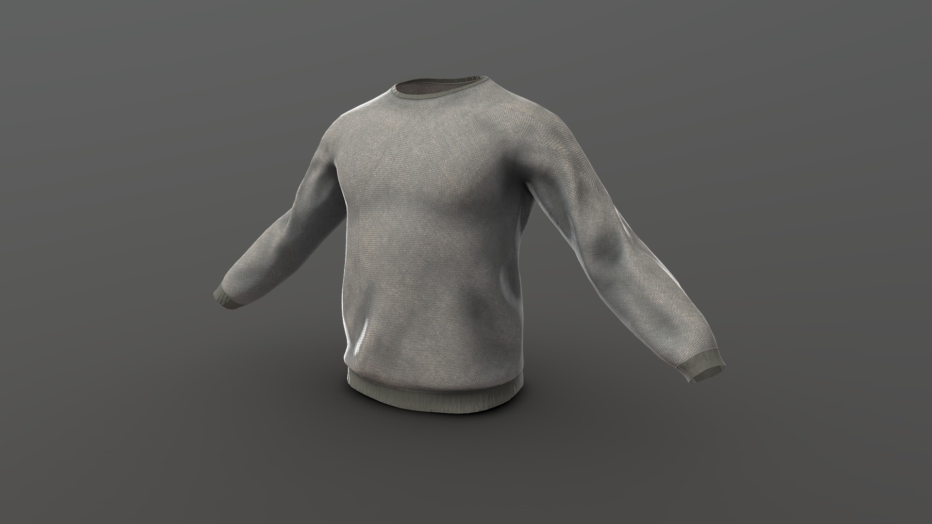 3D model T- Shirt with long sleeves - This is a 3D model of the T- Shirt with long sleeves. The 3D model is about a white dress on a black background.