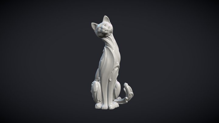 Cat figurine 3D Model