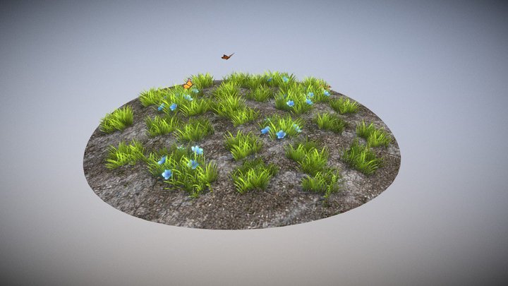 Semi-realistic Grass 3D Model