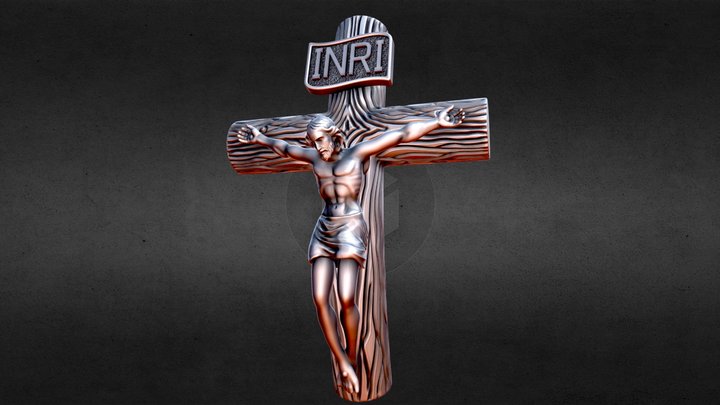 Jesus Christ Crucifix Cross Pendant 3D Model