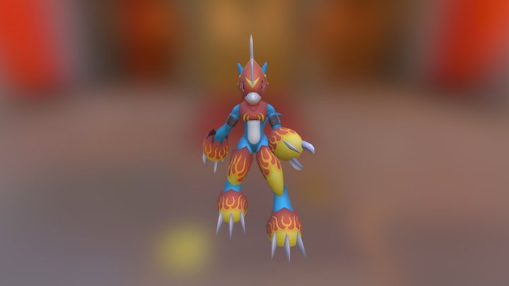Flamedramon Animation 3D Model