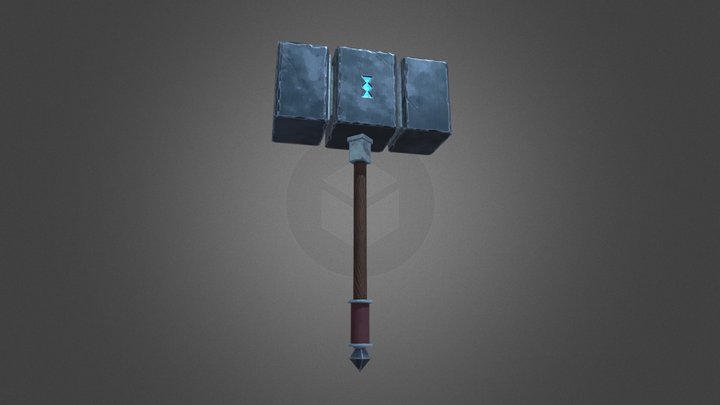 Stylized Battle Hammer 3D Model