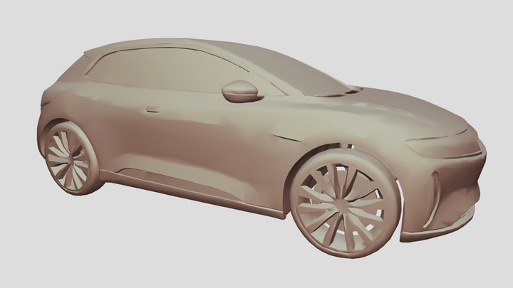 A maroon car 3D Model