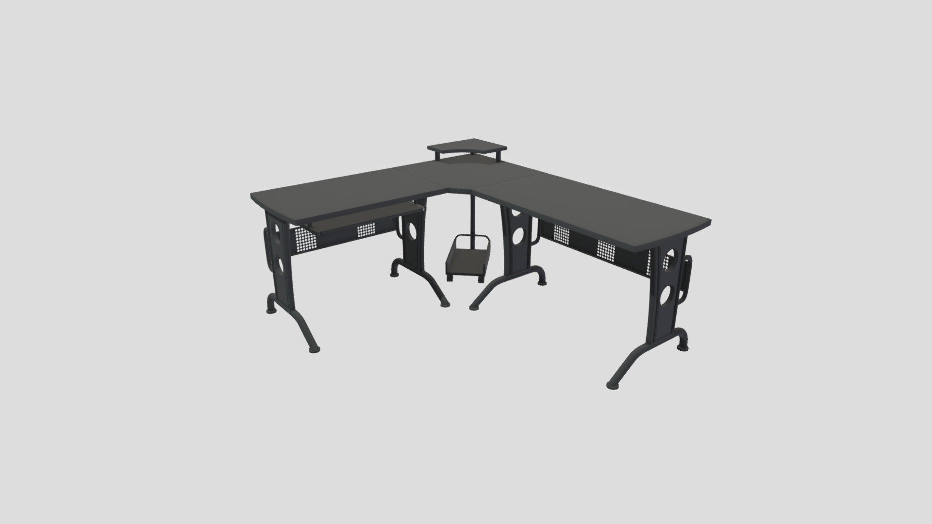Angular Gaming Desk Download Free 3D model by Kappa_3D [cd03439] Sketchfab
