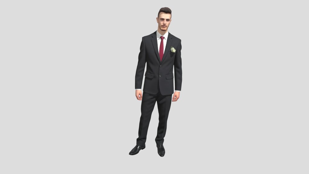 Groom In A Charcoal Suit