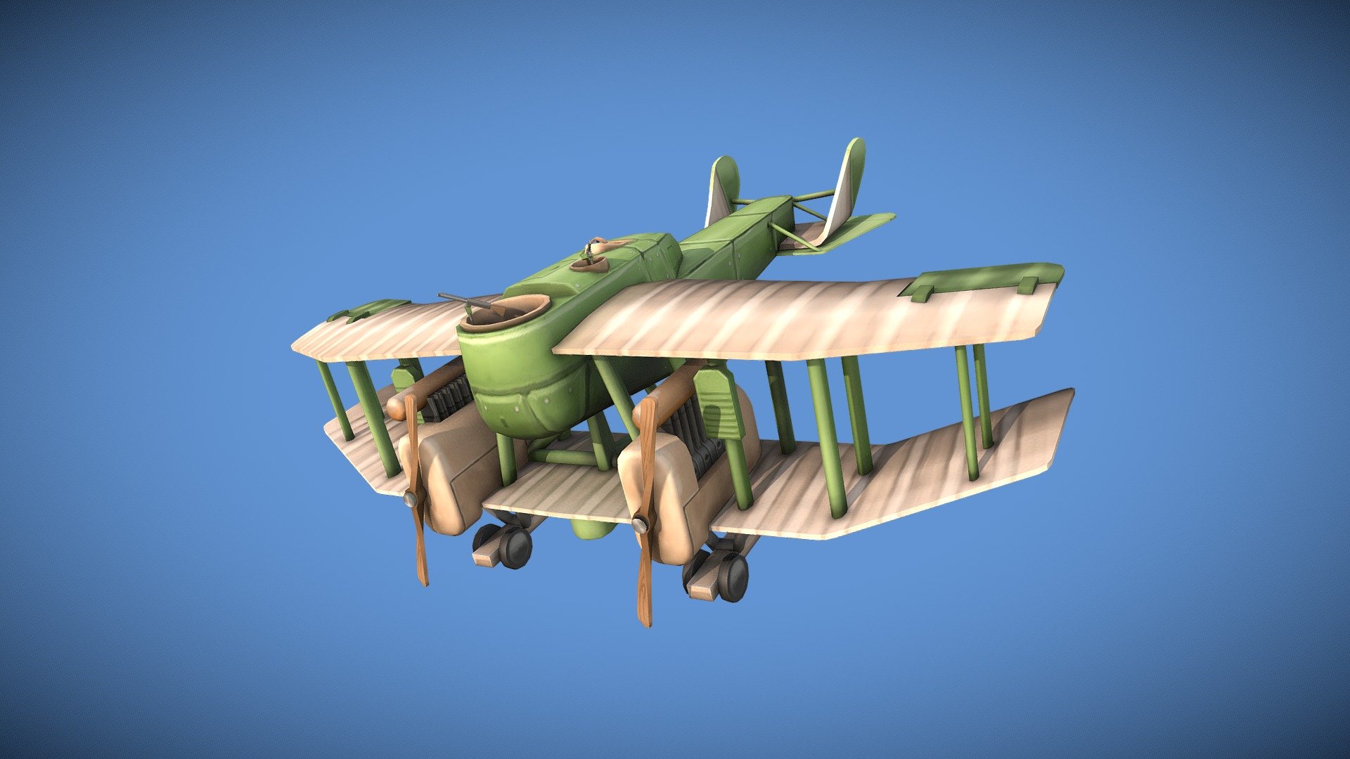 Stylized Plane - Gotha G1 - 3d Model By Dennis Skodda (@sirsmitz 