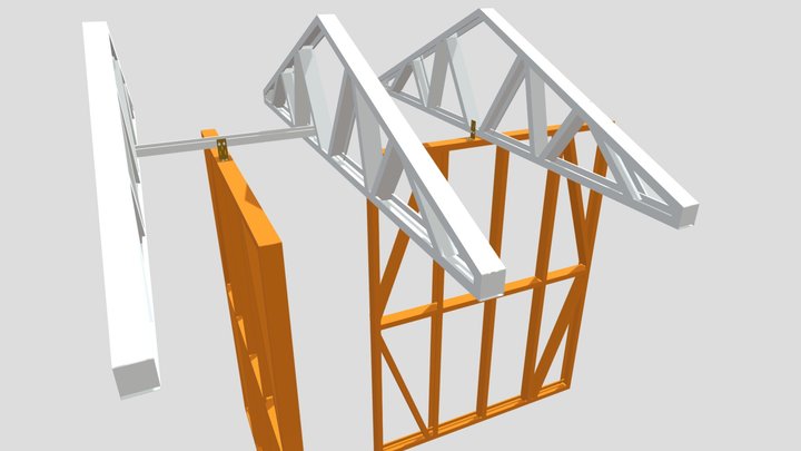 S501 Ceiling Hitch -  Truss to NLB Wall 3D Model