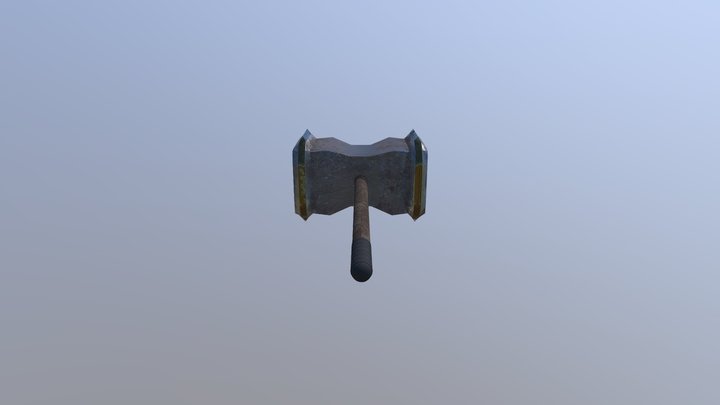 Two Handed Hammer (Worn) 3D Model