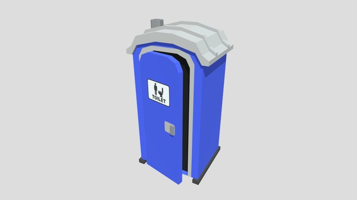 Low poly Toilet Stall 3D Model