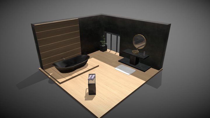 3D Bathroom Diorama 3D Model