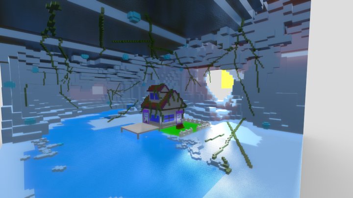 Cave House Voxel Art 3D Model
