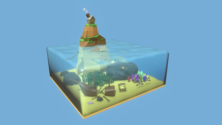 Low Poly Sea 3D Model