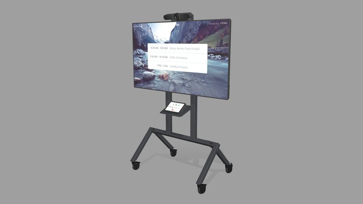 H700 Heckler AV Cart Prime BG Logitech Meetup 3D Model