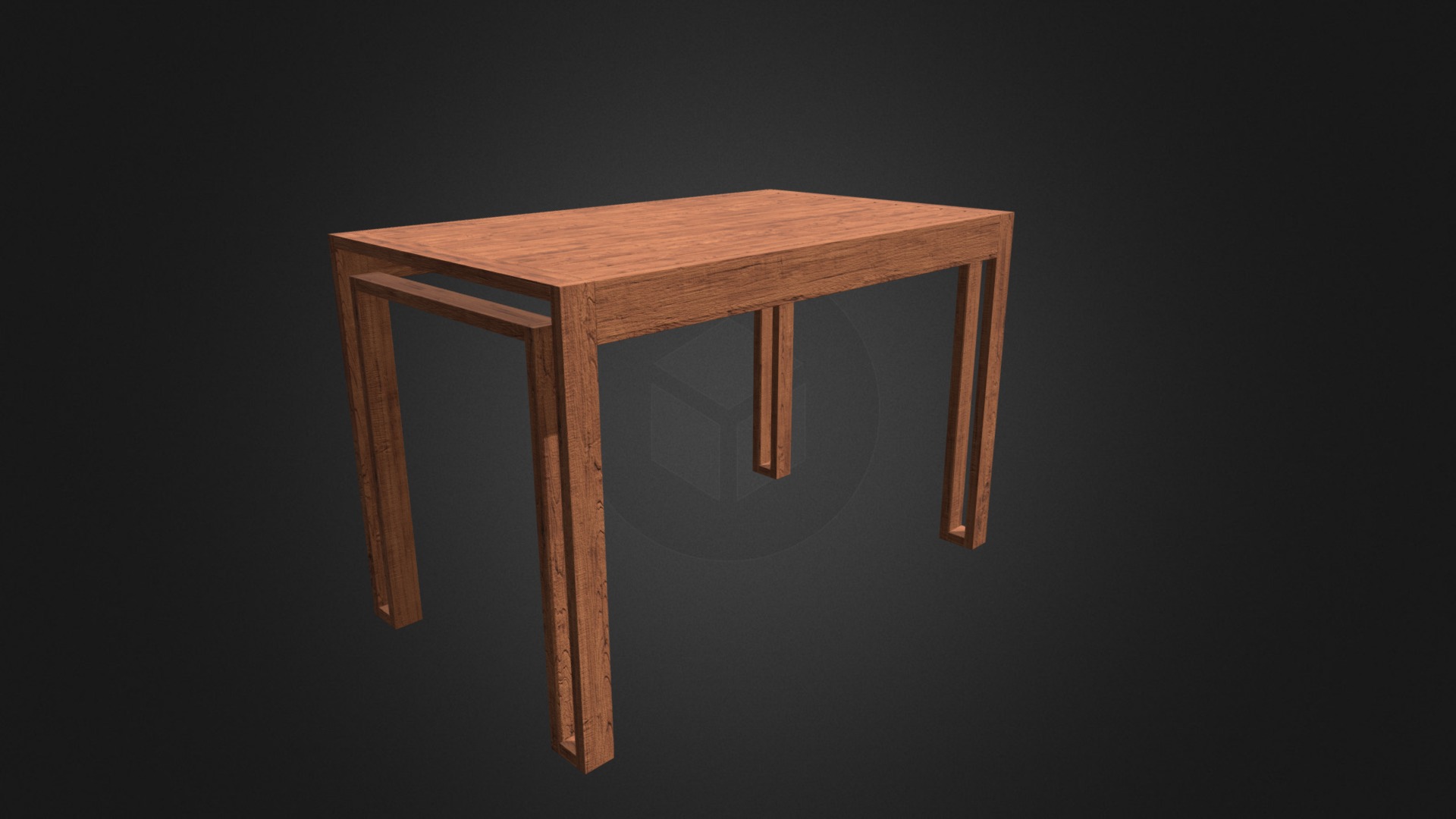 3D model Wooden Table - This is a 3D model of the Wooden Table. The 3D model is about a wooden table with a glass top.