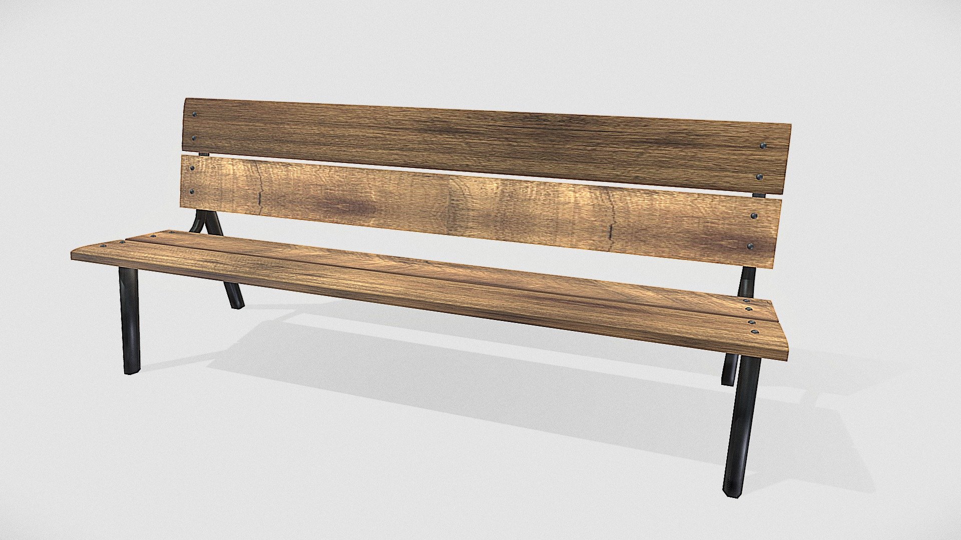 Re-Modeled Wood Park Bench