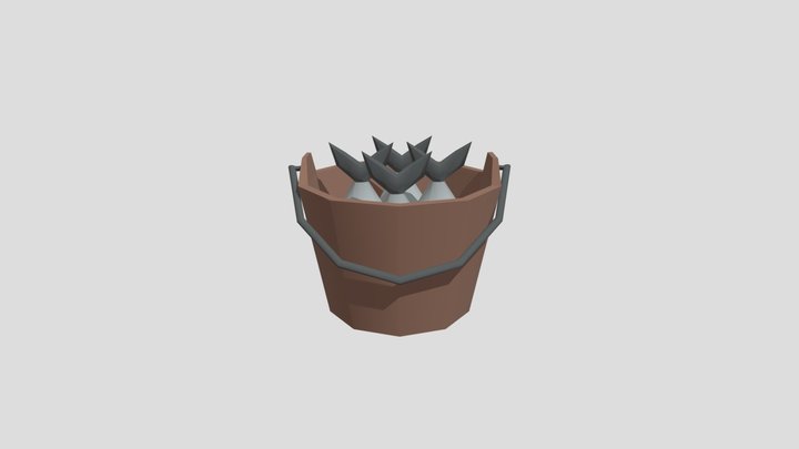 Bucket with fish 3D Model