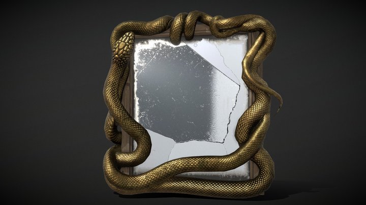 Snake Mirror - Horror Decoration - low poly 3D Model