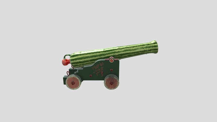 Melon Cannon - Cañón de sandías 3D Model