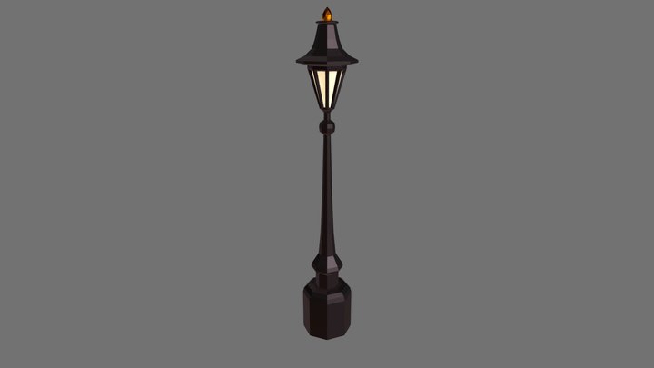 Old Lamp Post Low Poly 3D Model
