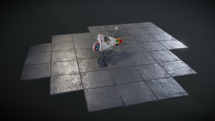 Apollo Starship Tin Toy (Animated) 3D Model