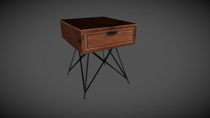 Mesa de cabeceira estilo vintage com gaveta - Be 3D Model