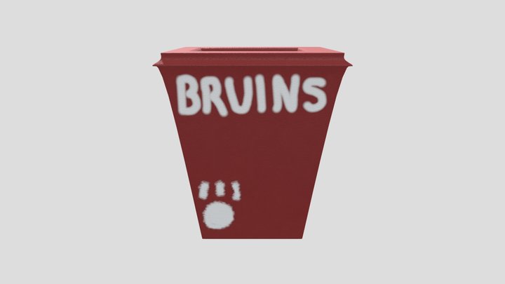 A modeled school trashcan 3D Model