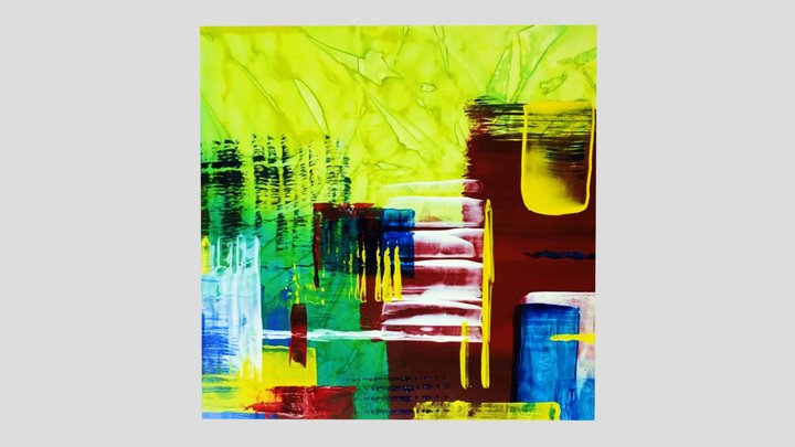 picture painting abstract city color 3D Model