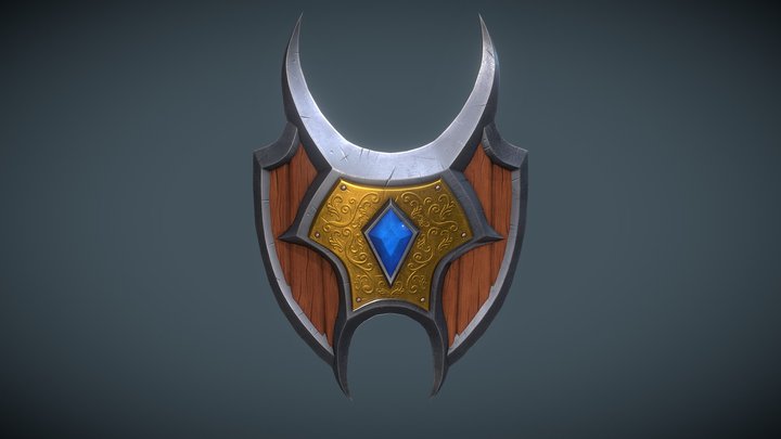 Stylized Fantasy Shield 03 3D Model
