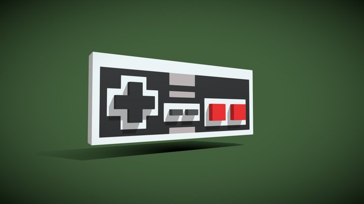 Voxel NES Controller 3D Model