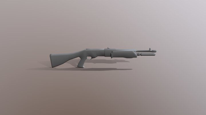 Shotgun Lowpoly 3D Model