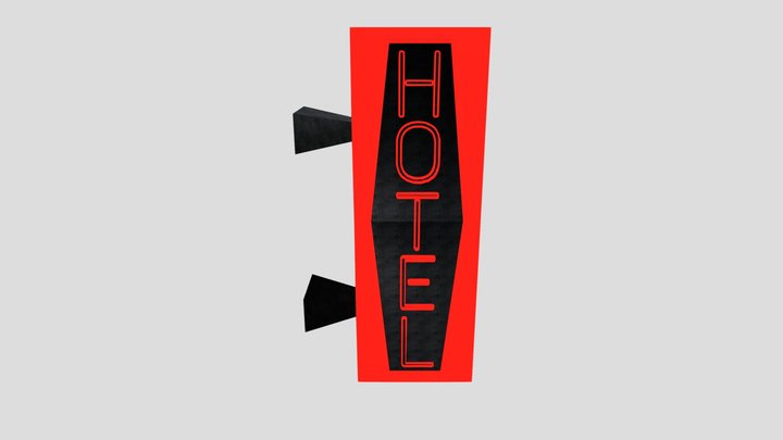 Hotel sign 2 3D Model