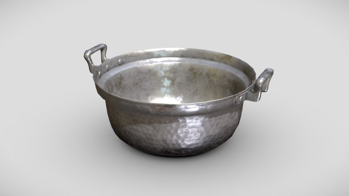 Old Japanese Metal Basin 3D Model