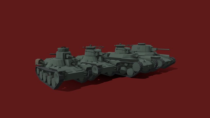 Japanese Empire Tank 3D Model