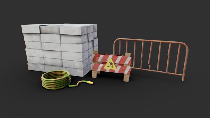Road Works 3D Model