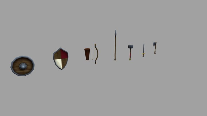 Medieval Weapons Low poly 3D Model