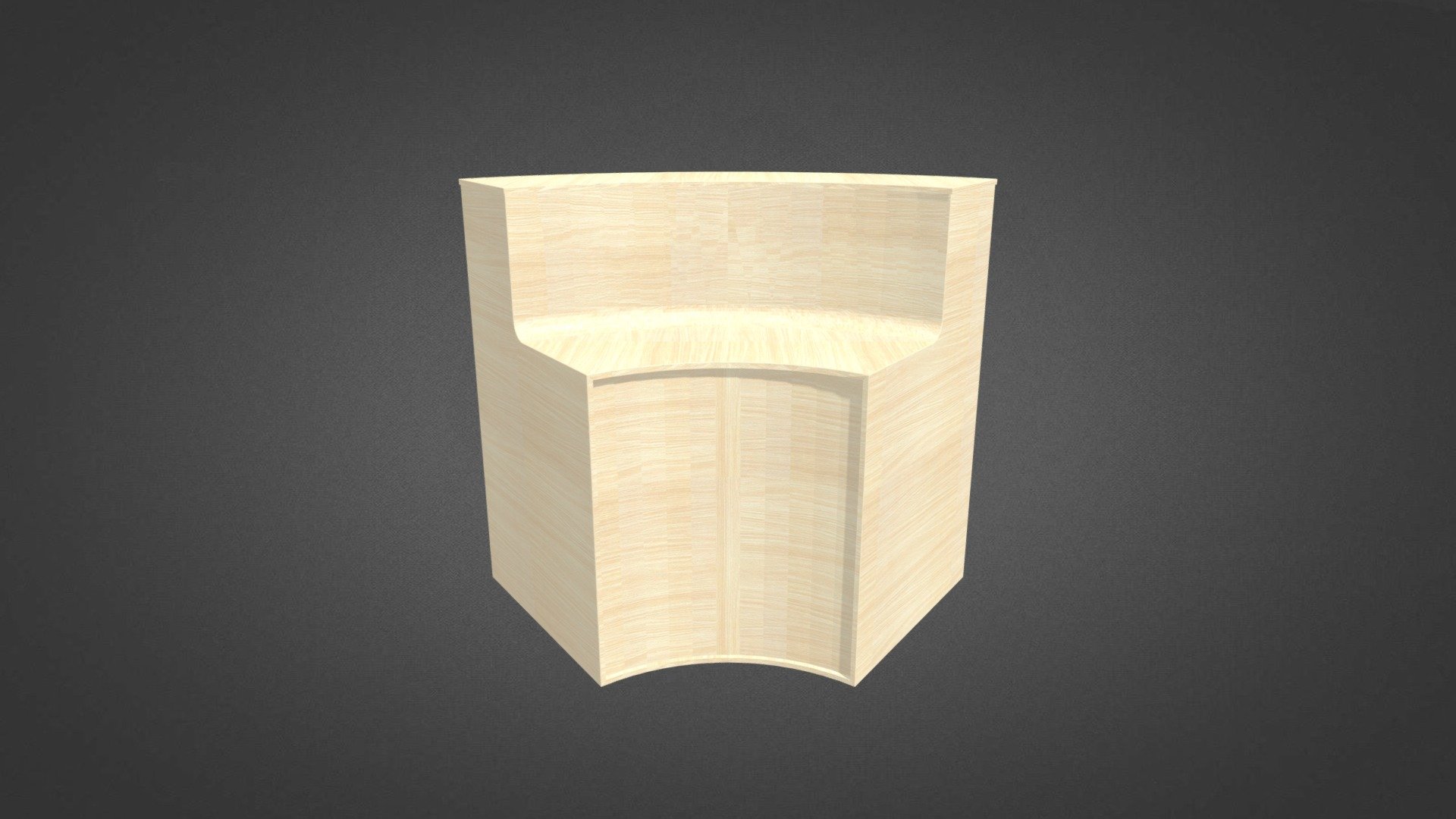 Curved reception counter — Sketchfab embed 3D viewer