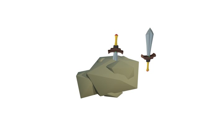 Excalibur Low Poly 3D Model