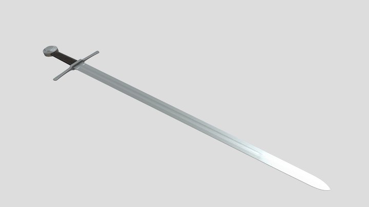 Medieval Arming Sword Middle-poly Game ready 3D Model