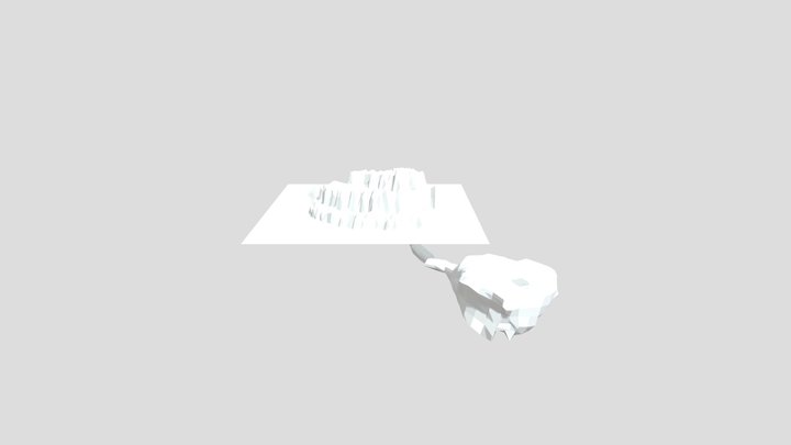 Illa De La Mitja Lluna Roent - LowPoly Island 3D Model