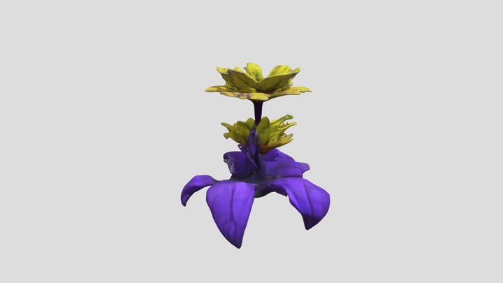 Stylized fantasy flower 3D Model