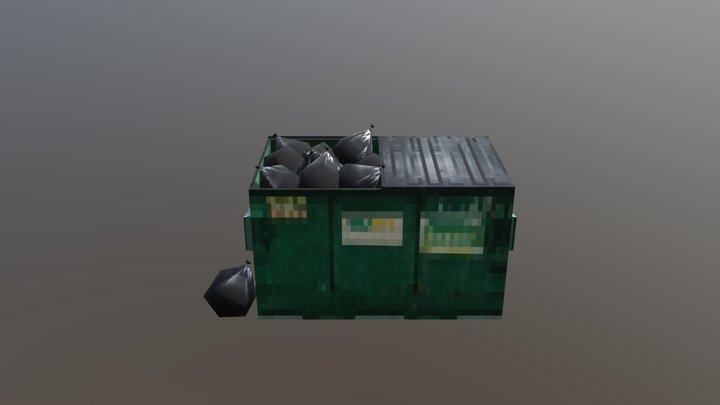 Retro Modular Dumpster 3D Model