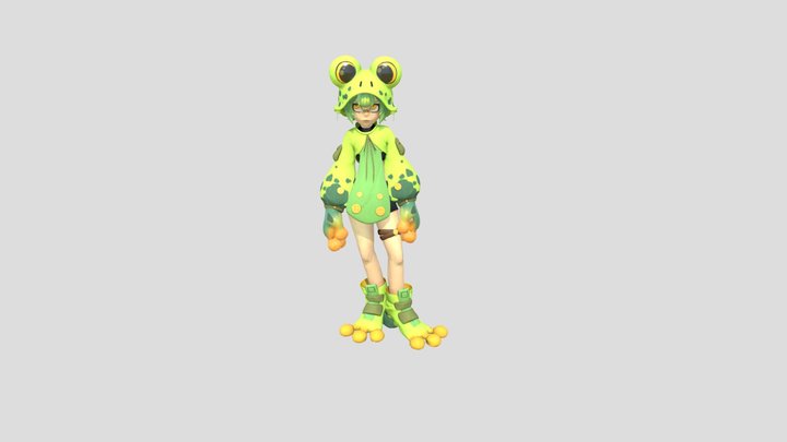 Frog Girl Fully Rigged 3D Model