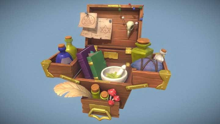 Stylized Alchemy Chest 3D Model
